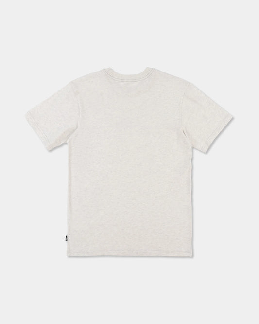 white tee with chest logo 