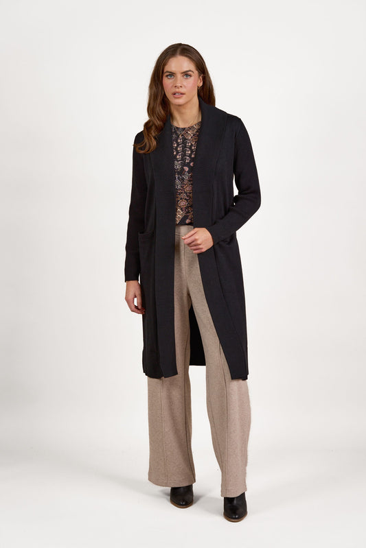 Vassali Longline Cardi - Black