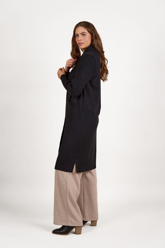 Vassali Longline Cardi - Black