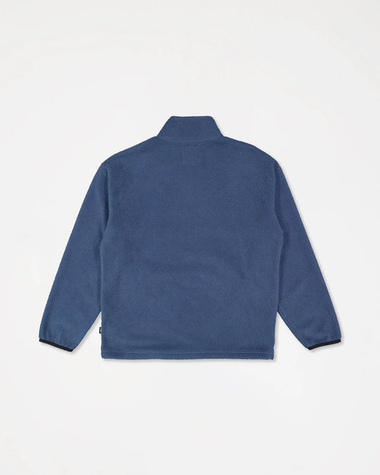 Blue fleece jacket on a white background