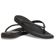 Black flip-flops on a white background