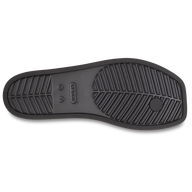 Black shoe sole with brand logo on a white background