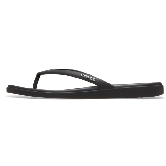 Black Crocs sandal on a white background