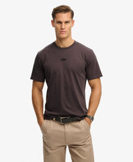 shale dark grey tee with superdry logo center chest 