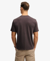 shale dark grey tee with superdry logo center chest 