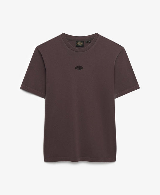shale dark grey tee with superdry logo center chest 
