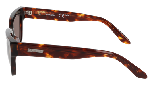 Sunglasses with tortoiseshell frame on a white background