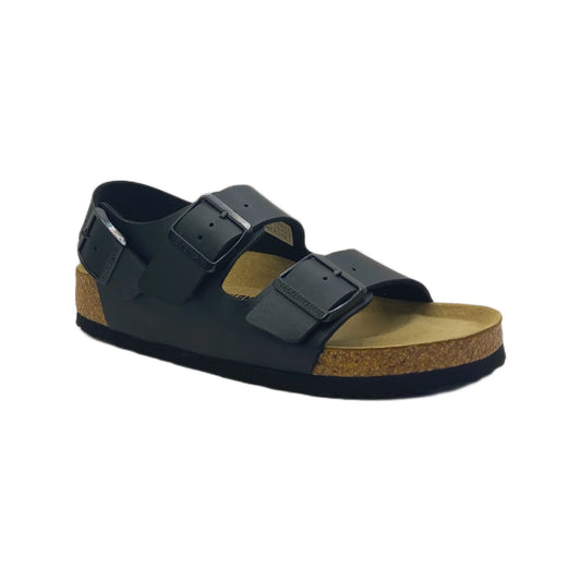 Black Sandal with Cork sole and white background