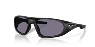 Black sunglasses with reflective surface on a clear background