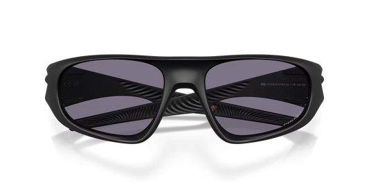 Black sunglasses with reflective lenses on a clear background