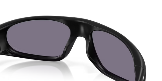 Black sunglasses with gray lenses on a white background