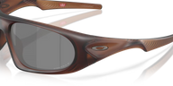 Brown sunglasses with a clear lens on a transparent background