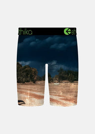 boys underwear with skeleton riding horse with green fire eyes with ethika logo on band  