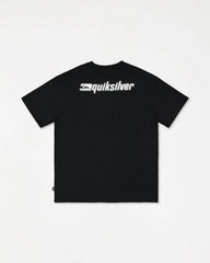 Black t-shirt with Quiksilver logo on a white background