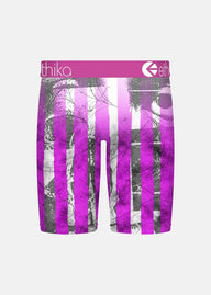 pink and grey stripe boys underwear with ethika logo on band