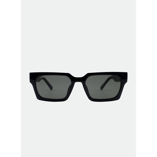 Black sunglasses on a white background