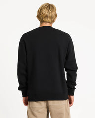 Person wearing a black sweatshirt on a white background