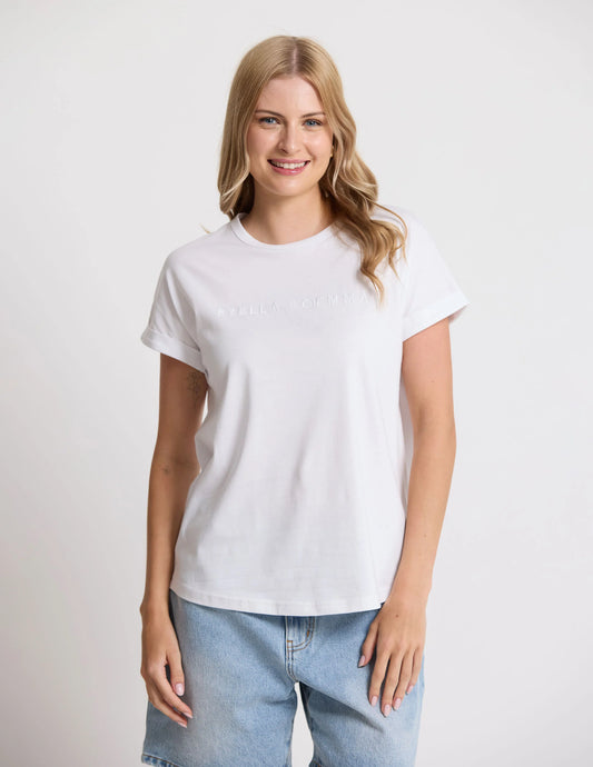 Stella + Gemma Soho Cuff Crew - White Embroidery