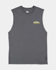grey muscle tank with chest logo and big back logo