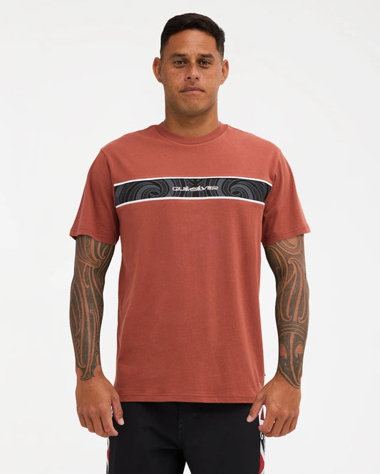 Quiksilver Mens Takarangi Panel T-Shirt - Henna