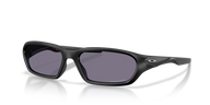 Black sunglasses with a reflective surface on a clear background