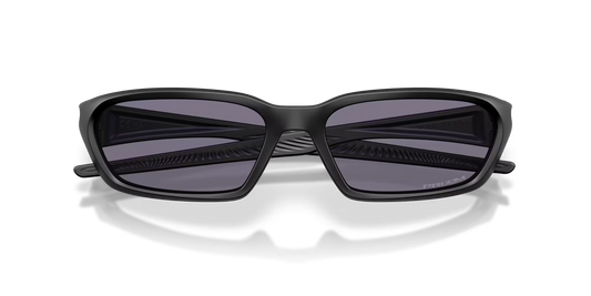 Black sunglasses with a reflective surface on a clear background