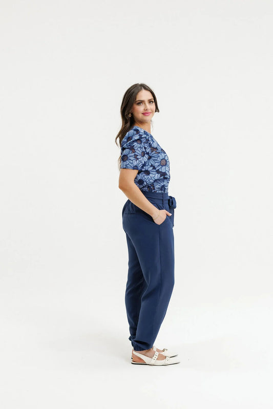 blue fashion top with flowers