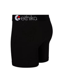 Black underwear with Ethika logo on a white background
