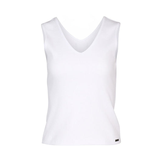 White sleeveless shirt on a white background