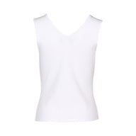 White sleeveless top on a white background