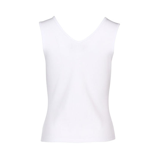 White sleeveless top on a white background