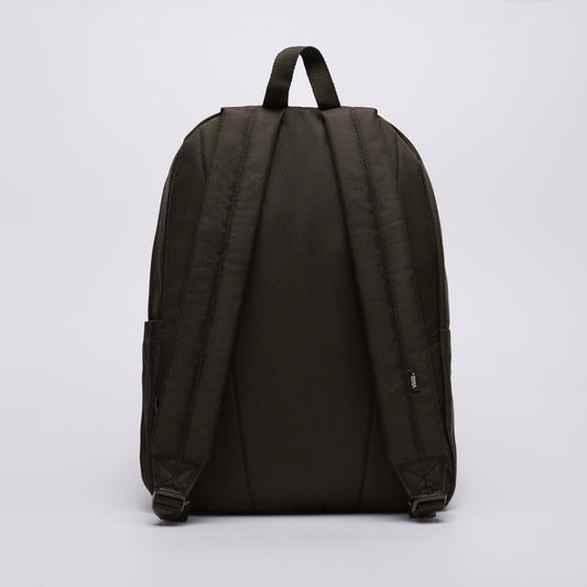 Black backpack on a light gray background