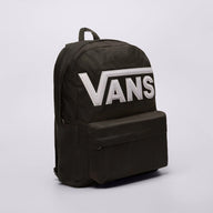 Black Vans backpack on a light gray background