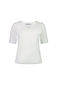Vassalli White t-shirt with a brand label on a white background