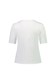 Vassalli White t-shirt with short sleeves on a white background