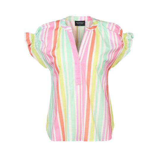 Vassalli Colorful striped shirt on a white background