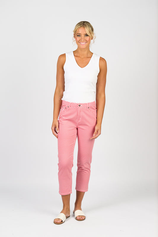 Vassalli Printed Lightweight Skinny Leg 7/8 Length Pant