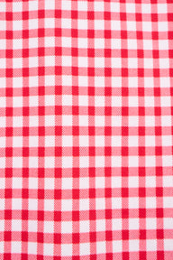Red and white checkered fabric swatch