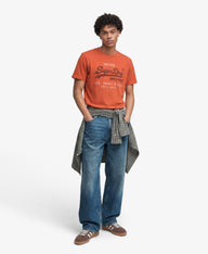 orange tshirt with superdry logo 