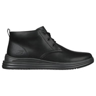 Black leather shoe on a white background