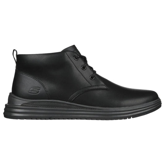 Black leather shoe on a white background